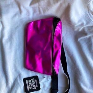 Pink shiny adjustable Fannypack with tags